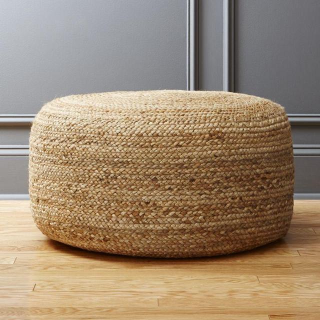 braided hemp jute pouf