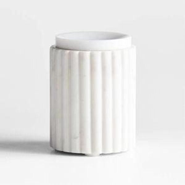Carmen White Marble Bath Accessories | Crate & Barrel