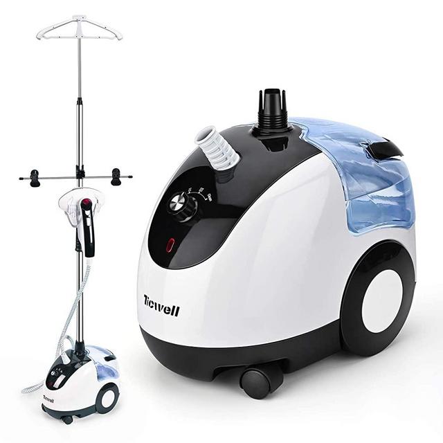 TICWELL Professional Steamer for Clothes Garment Steamer Fabric Steamer 4 Steam Levels Adjustment Fast Heating Continuous Steam Self-Cleaning Function Heavy Duty Clothes Steamer with 2.4L Water Tank