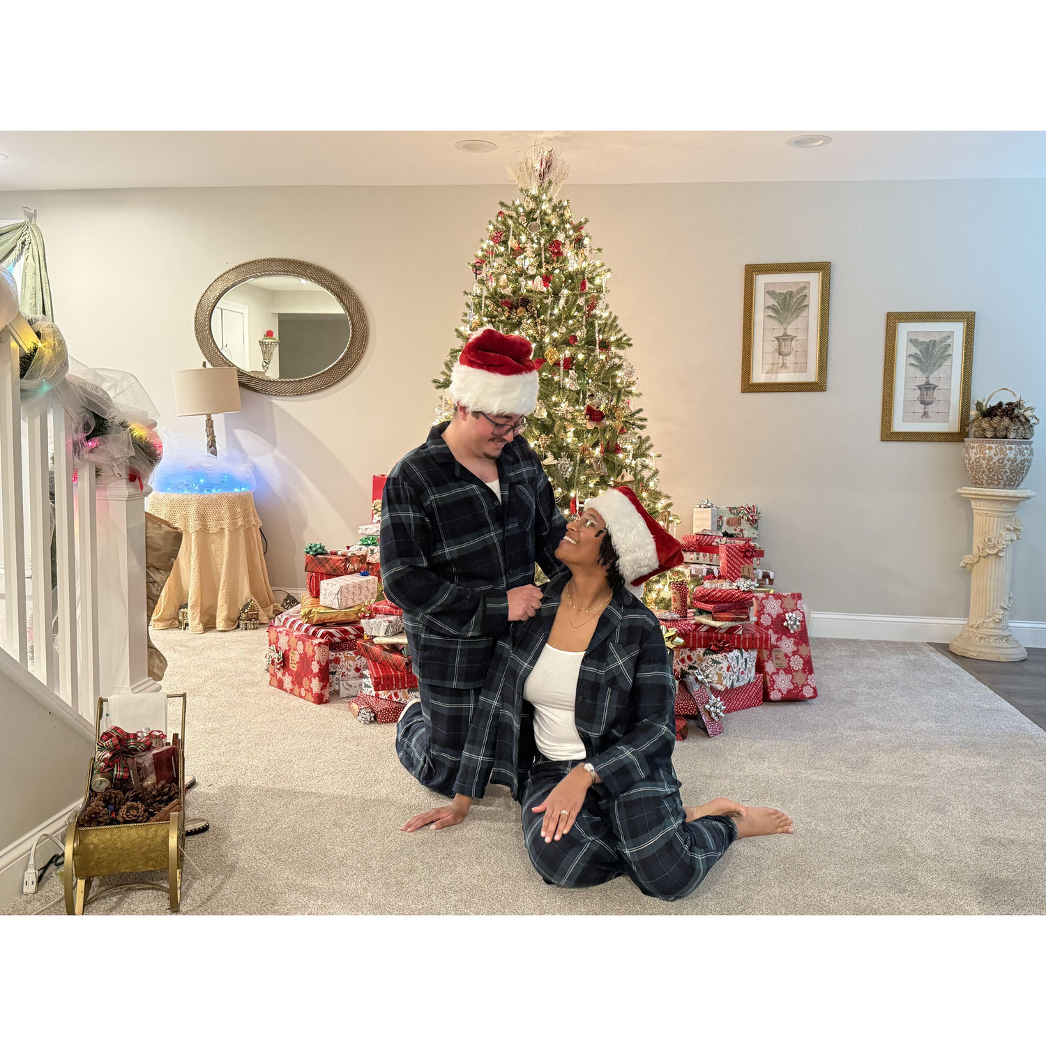 Our next Christmas card lol.
Shoutout to Mama John for the beautiful decorations.