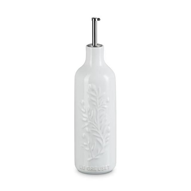 Le Creuset Olive Branch Collection Stonewear Oil Cruet, 20 oz., White