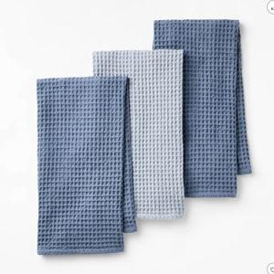 3pc Waffle Kitchen Towels Blue - Figmint™