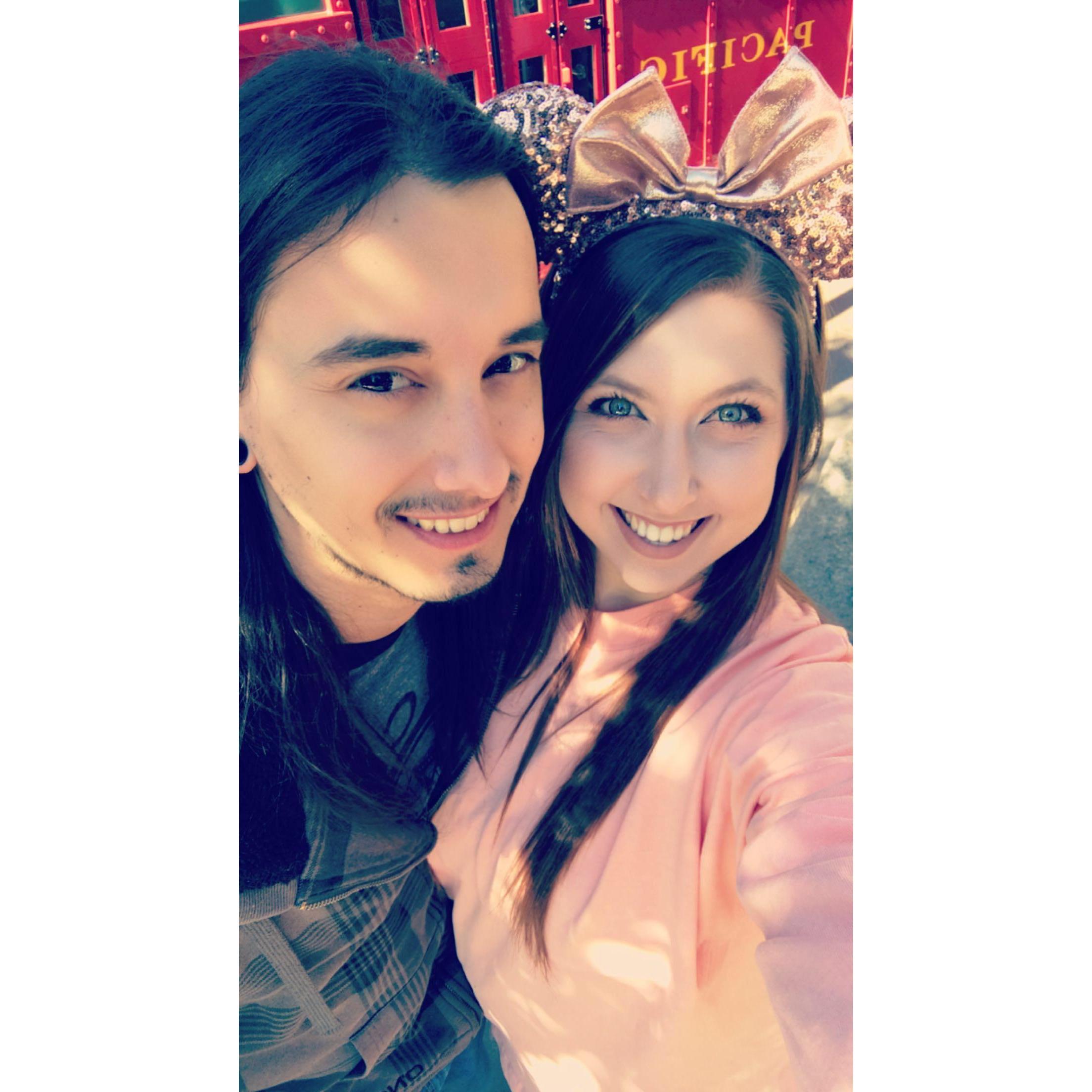 Disneyland was completely sold out of these Rose Gold Ears for months! Our last trip to Disneyland Brian saw these ears with the matching sweater and insisted I get them! I was jumping for joy.