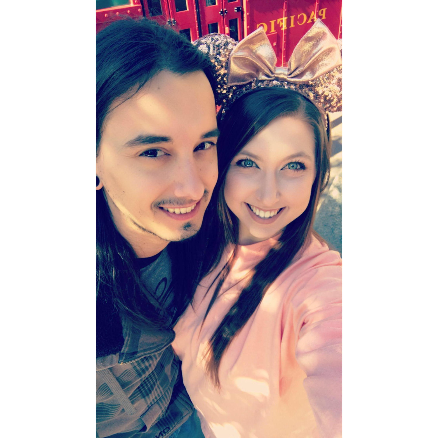 Disneyland was completely sold out of these Rose Gold Ears for months! Our last trip to Disneyland Brian saw these ears with the matching sweater and insisted I get them! I was jumping for joy.