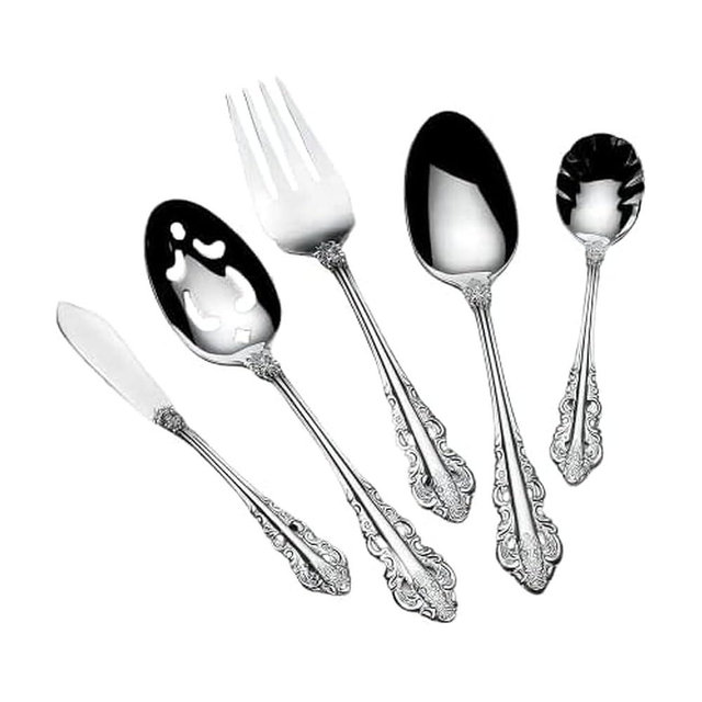 Wallace Antique Baroque 18/10 Stainless Steel 5pc. Hostess Set