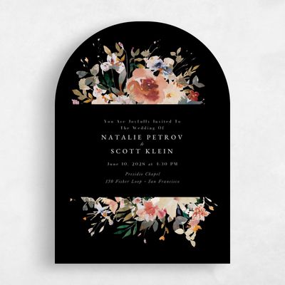 Black Arch Wedding Invitation - Fenella Classic