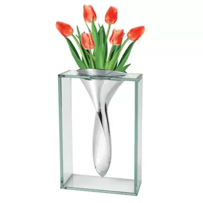 Badash Crescendo 8-Inch Mouth-Blown Crystal Vase in Cobalt