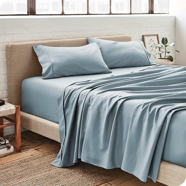 Bare Home King Sheet Set - Luxury 1800 Ultra-Soft Microfiber King Bed Sheets - Double Brushed - Deep Pockets - Easy Fit - 4 Piece Set - Bedding Sheets & Pillowcases (King, Dusty Blue)