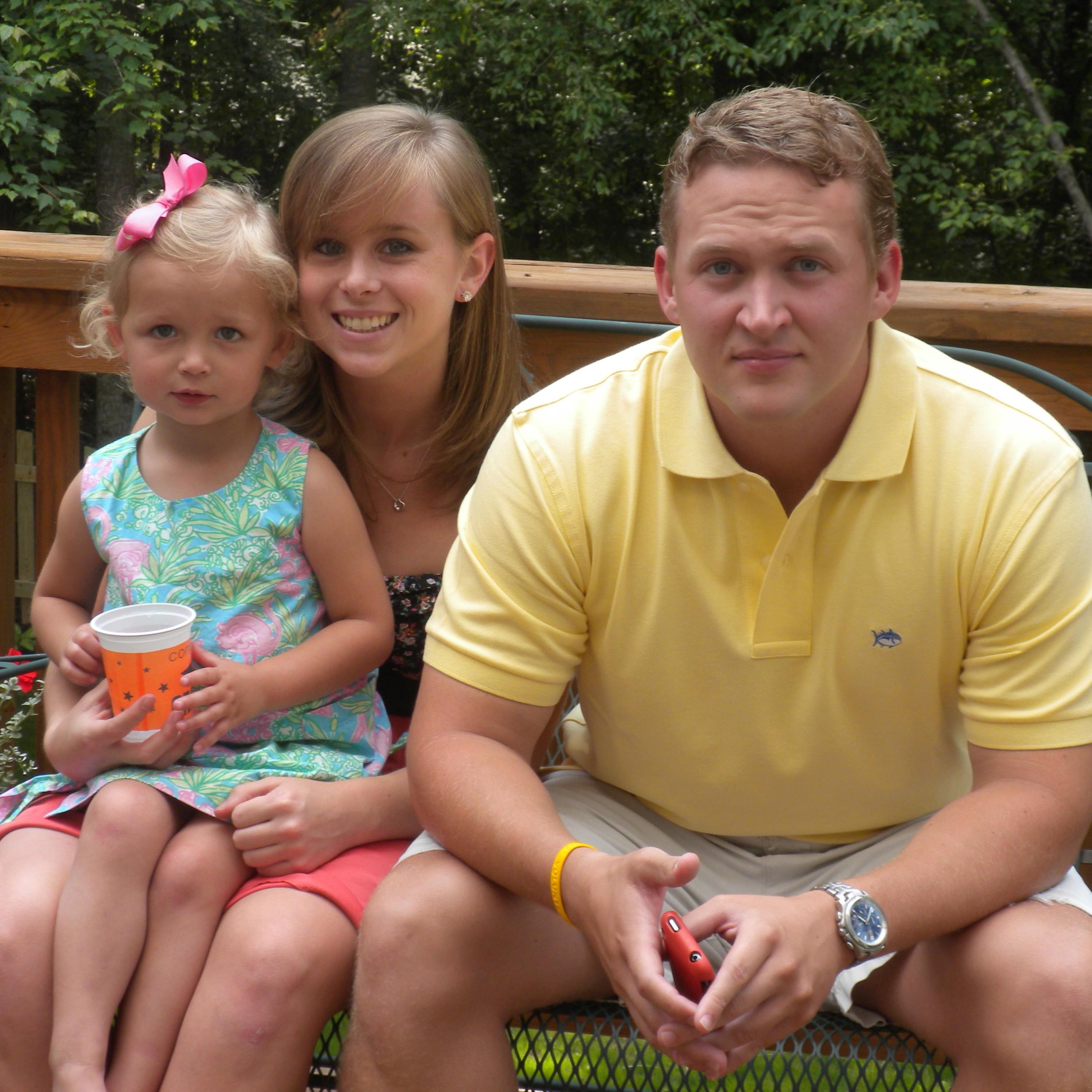 Austin's college graduation party with little Sarah