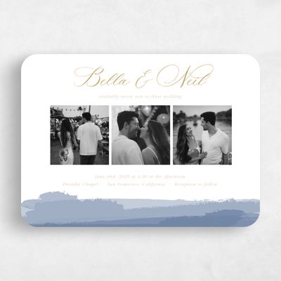Blue Rounded Wedding Invitation - Saif Multiphoto