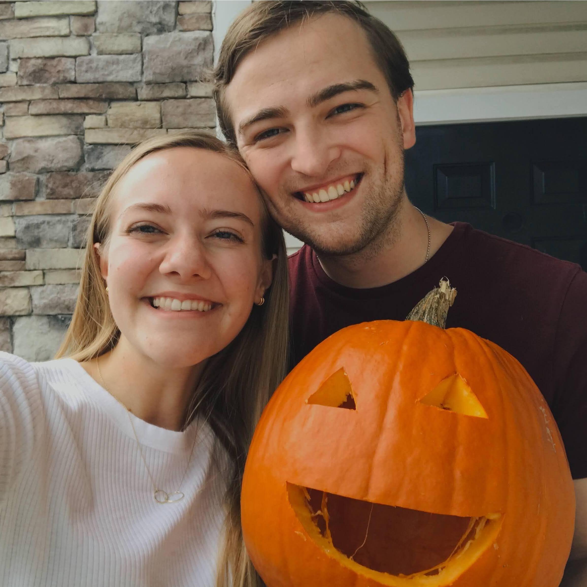 Halloween 2020 and the first pumpkin Noah carved!