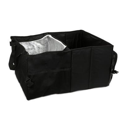 17"x13" 2 Main Section Trunk Organizer with Cooler Black - Turtle Wax