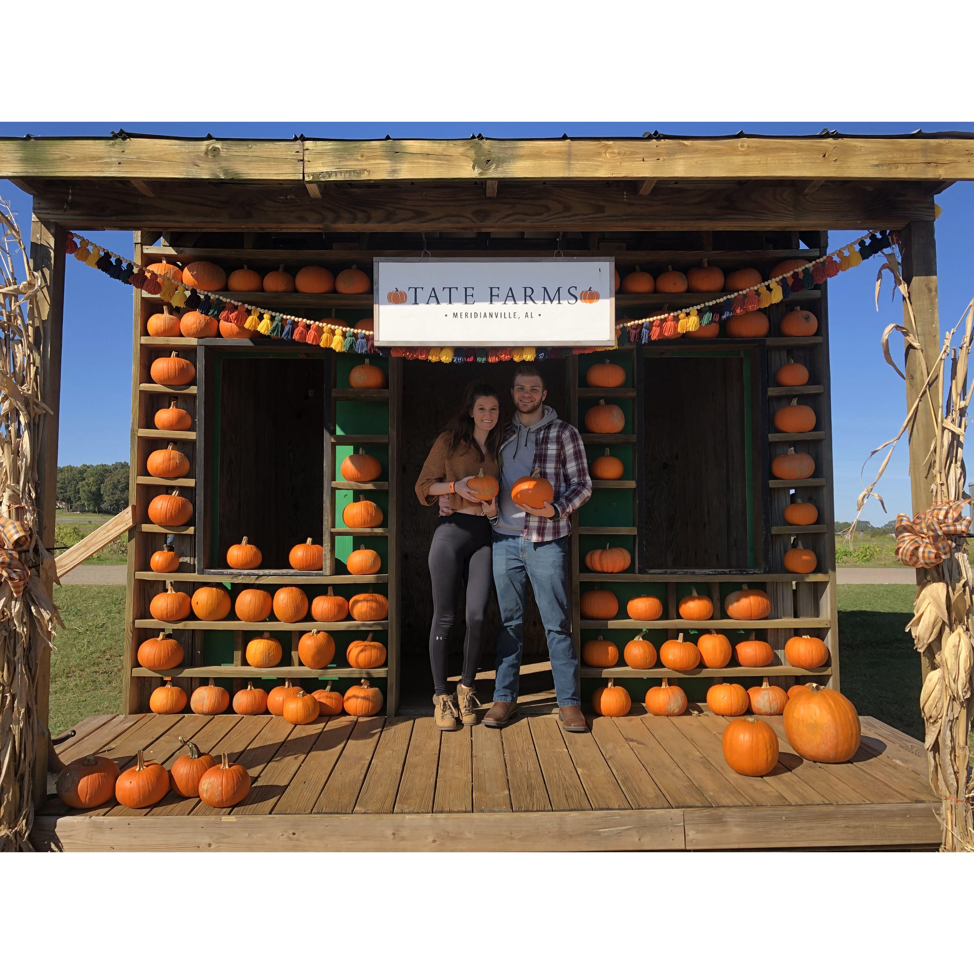 Taking Zak to the pumpkin patch Kayley grew up going to!