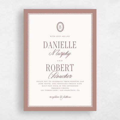 Café au Lait, Brown Wedding Invitation - Encanto Classic