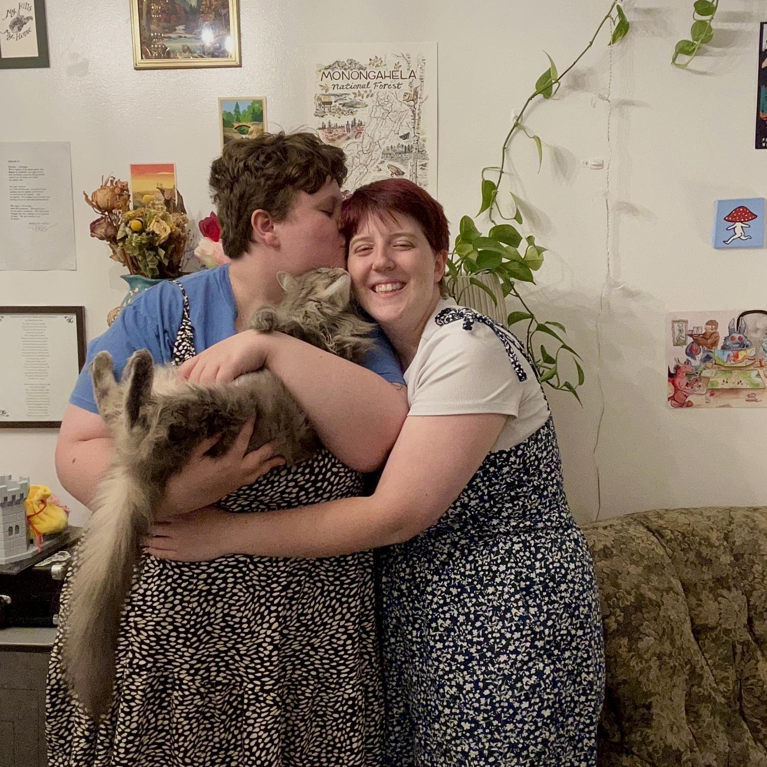 Family photo in our first apartment