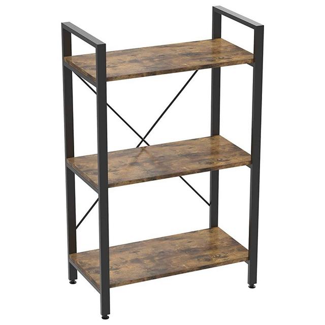 IRONCK Bookshelf Industrial Bookcase Home Decor, Wood Look Accent Furniture Metal Frame