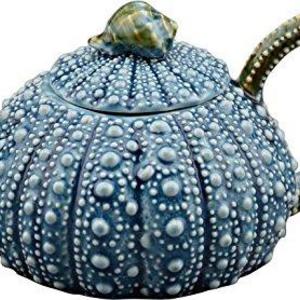 Blue Sky Ceramic Urchin Teapot, 10.5" x 6" x 5", Blue