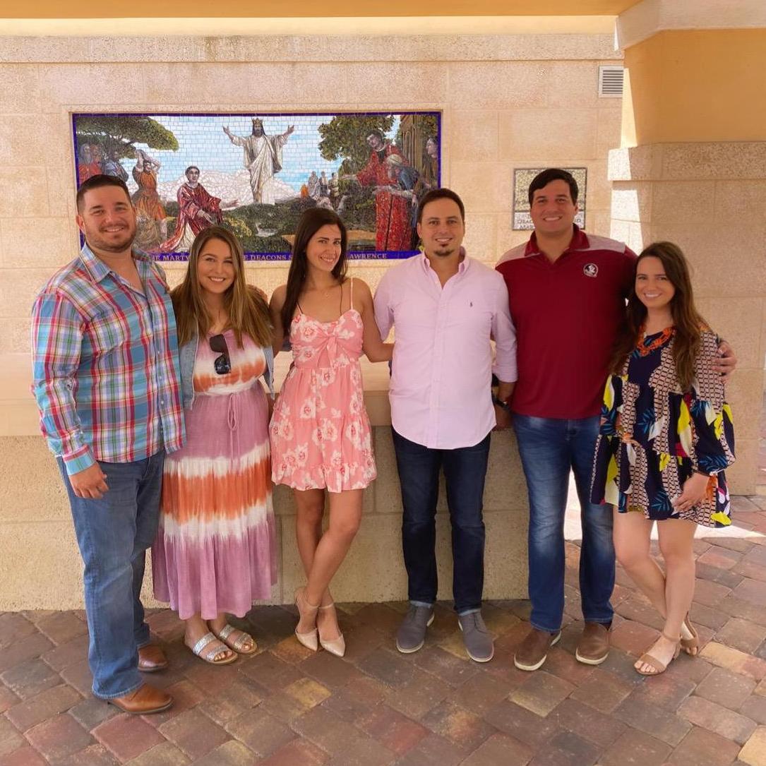 Family at the church we're getting married at!