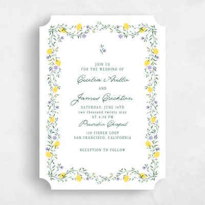 White Ticket Wedding Invitation - Brume Portrait