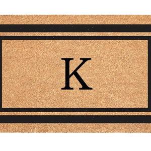 Calloway Mills 152961830K Black Border 18" x 30" Monogram Doormat, (Letter K)
