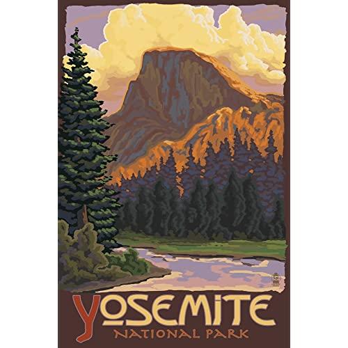 Yosemite National Park, California - Half Dome (12x18 Art Print, Wall Decor Travel Poster)