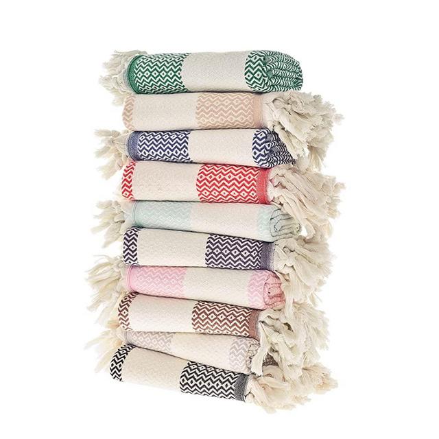 Decorative Turkish Hand Towels for Bathroom with Bohemian Design (Set of 2), 100% Turkish Cotton Farmhouse Boho Kitchen Towel Set, 16 x 36 Inches, Hair Face Dish Tea Towels (Dark Gray)