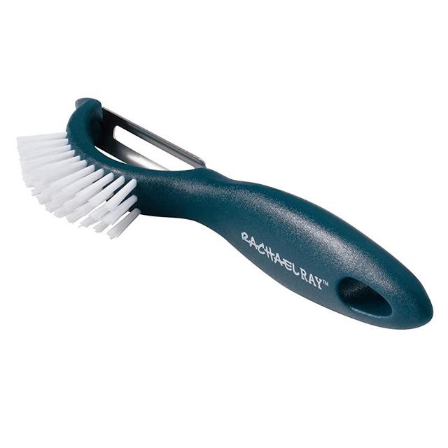 Rachael Ray Tools and Gadgets Nylon veg-a-peel Fruit/Vegetable Brush and Peeler, Marine Blue