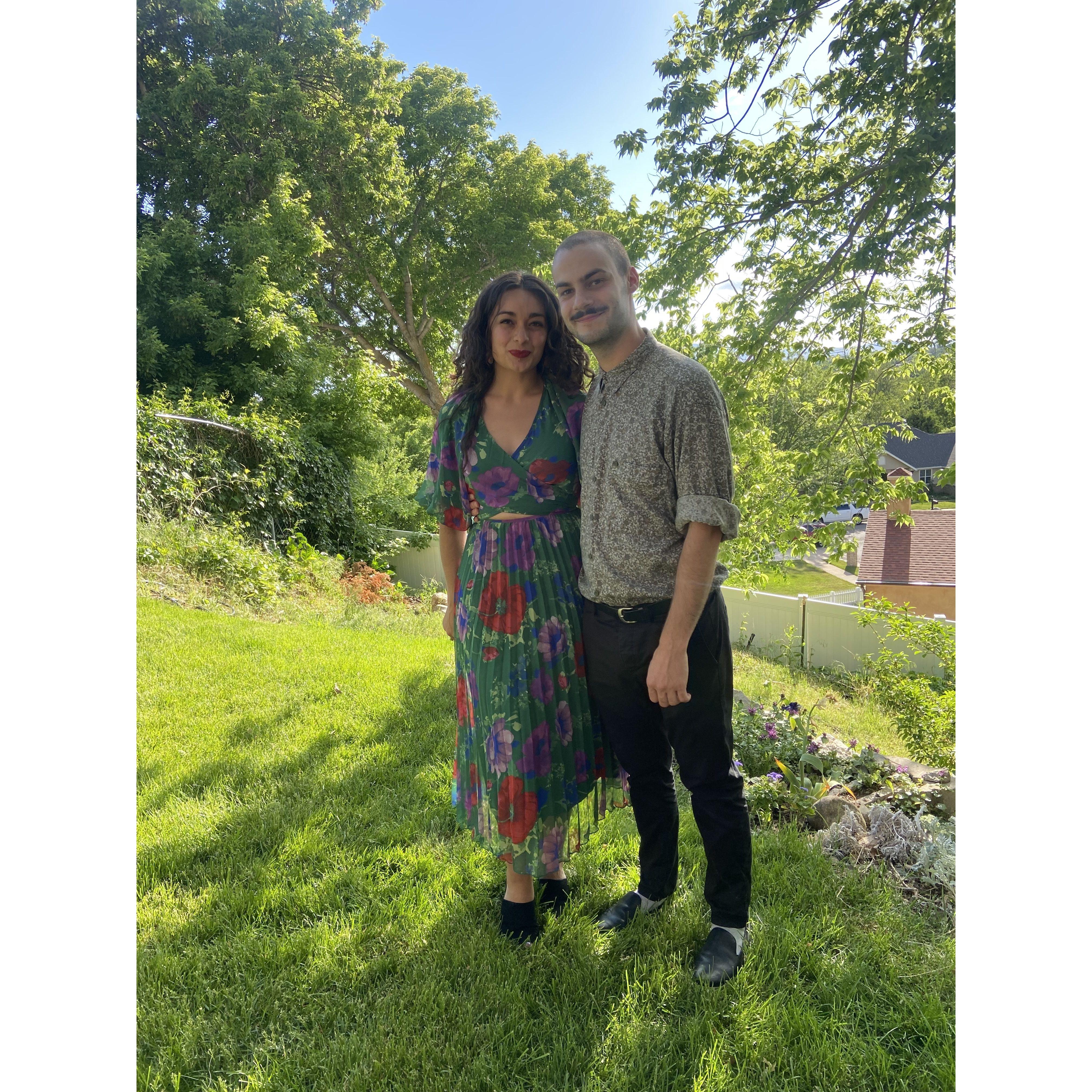 Connor and Kat at Chase and Mara's wedding in May of 2022
