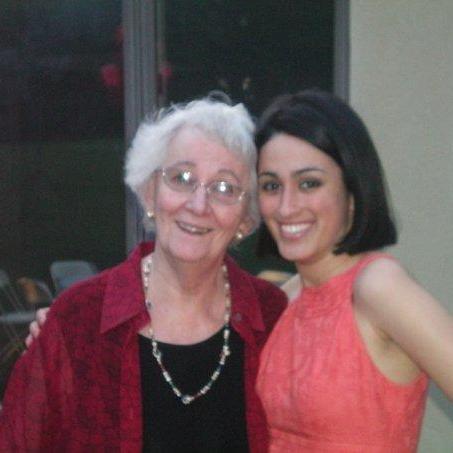 Katie and her grandmother Mary smiling together at the graduation party hosted by her family.  Ambler, Pennsylvania, May 2009