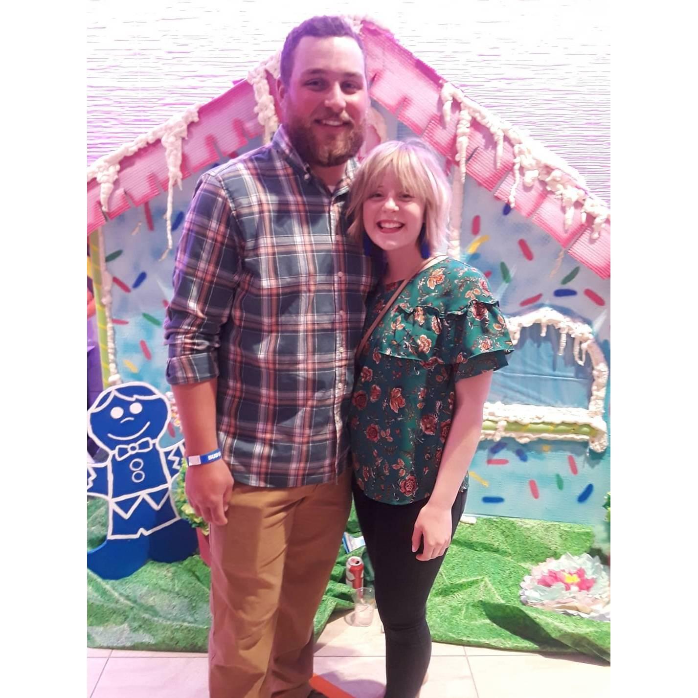 Eric supporting Jenny in a work extra curricular--a fashion show in which she helped design the model's hair and outfit.