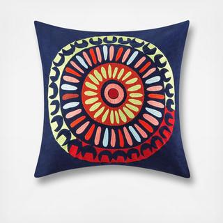 Hollywood Boho Embroidered Square Pillow