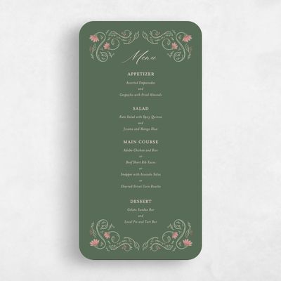 Green Rounded Wedding Menu - Sabriel