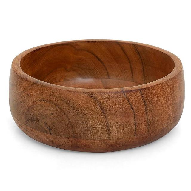 The Great Indian Bazaar Beautiful Handmade 6 x 2.5 Decorative Acacia Wood Snack Serving Bowl For Dry Fruits Chips Coffee Table Countertop Display Key Bowl Tableware Kitchen Home Accents Dinnerware