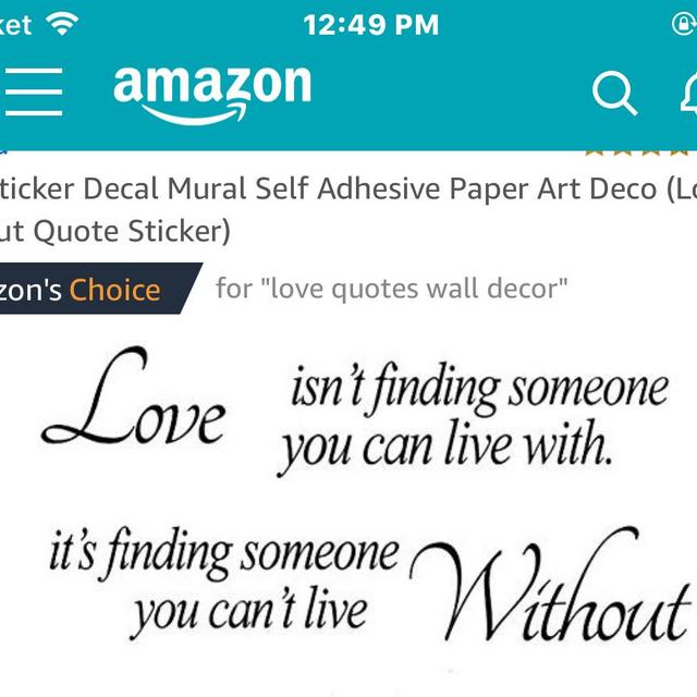 Wall Sticker Decal Mural Self Adhesive Paper Art Deco (Love