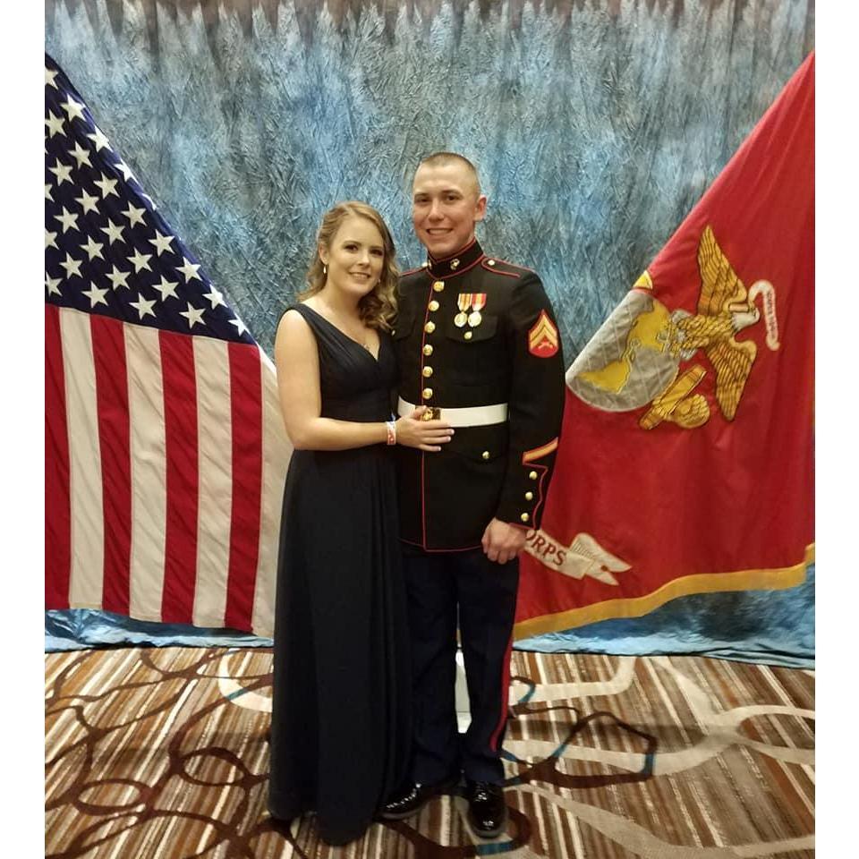Michelle's first Marine Corps Ball with Anthony.