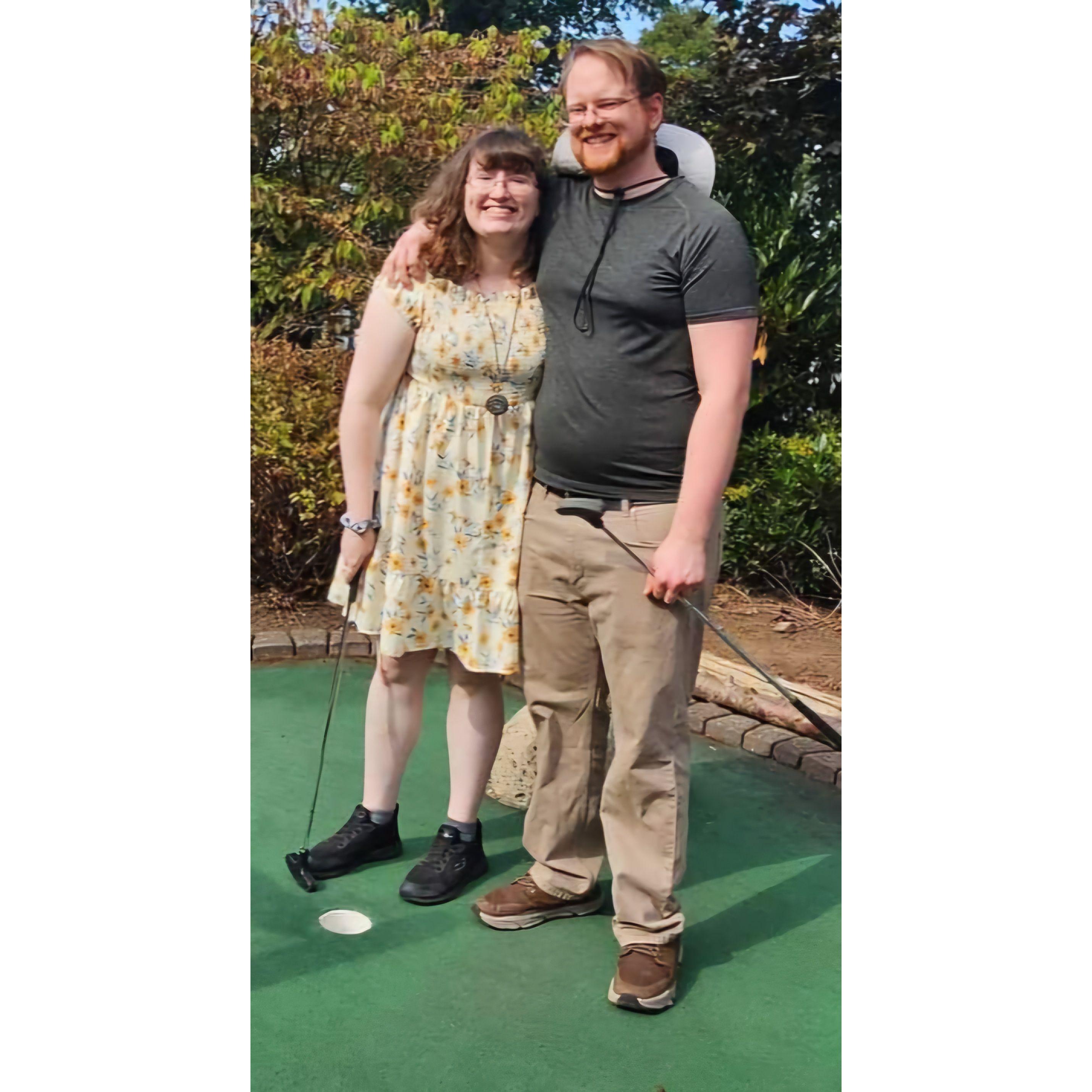 Mini Golfing with Ashley's family on a gorgeous day.
