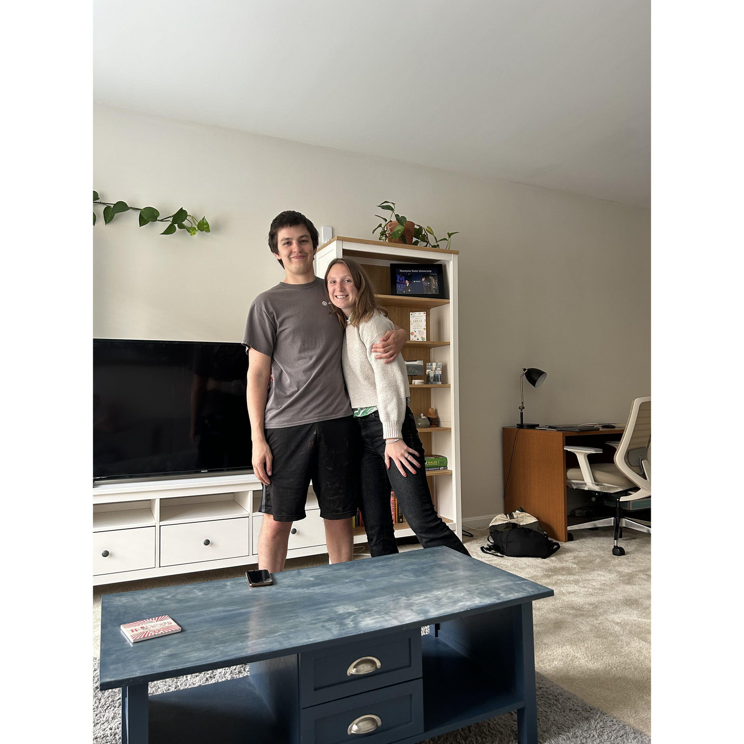 Moving into their house in Maryland.