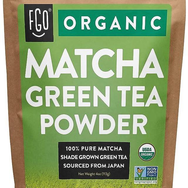 FGO Organic Matcha Green Tea Powder, Japanese Culinary Grade, Resealable Kraft Bag, 4oz