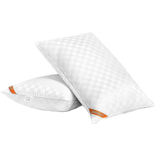 Swandream King Size Pillows 2 Pack, Soft and Skin Friendly Down Alternative Pillow Set of 2 for Sleeping, Breathable Pillow for Back, Stomach or Side Sleepers, White, 20 * 36 Inches