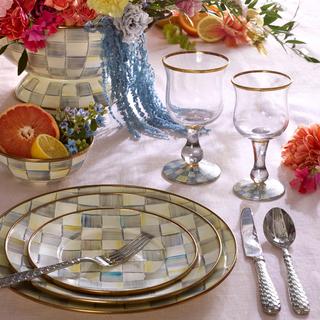 Sterling Check Enamel Charger/Plate