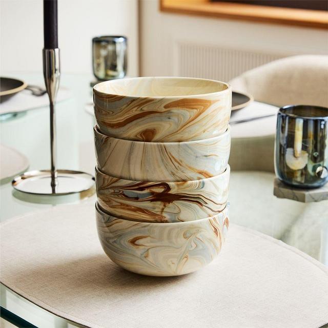 Marble Swirl Cereal Bowl, Neutral, Set of 4