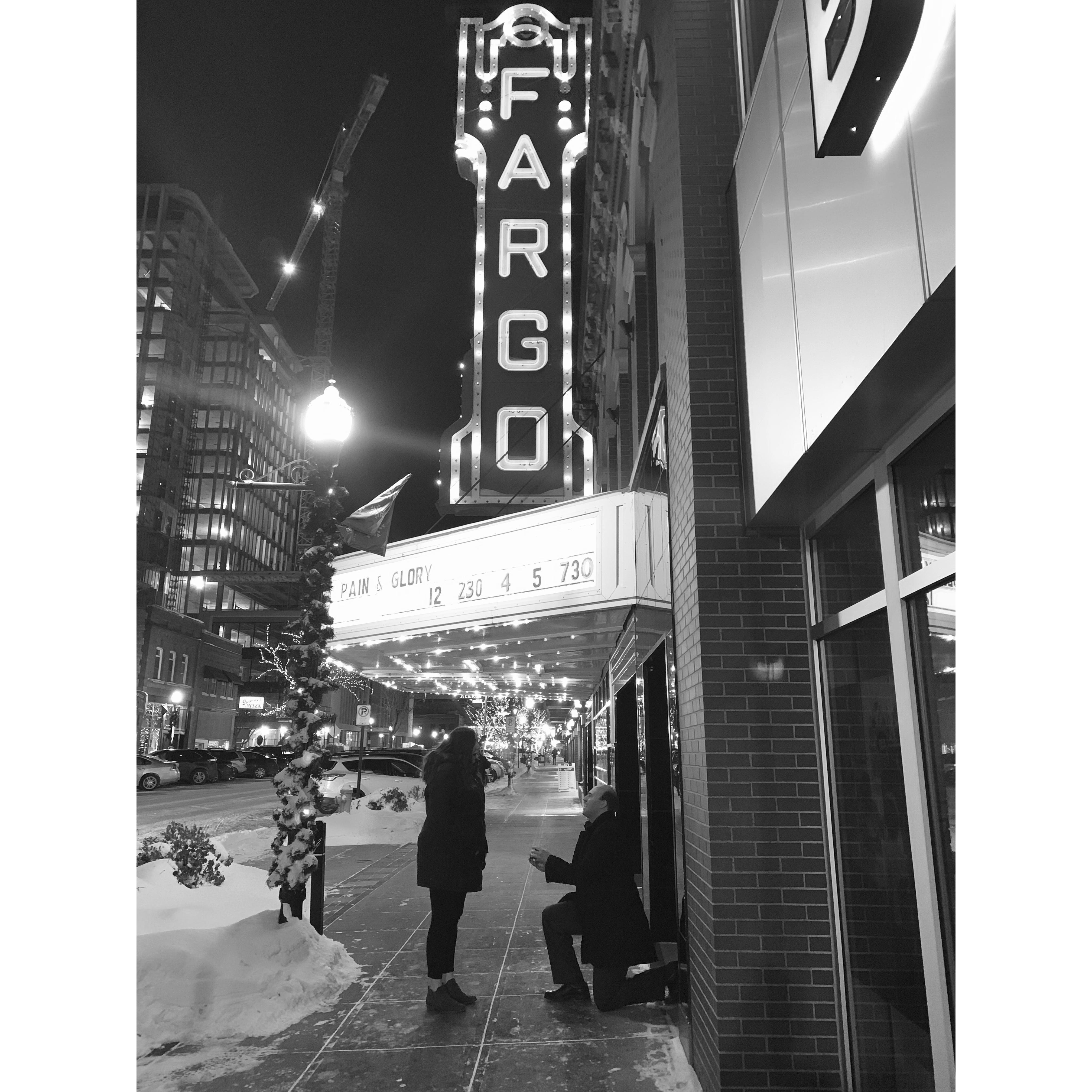 December 14, 2019- Justin popped the question on a chilly winter night.