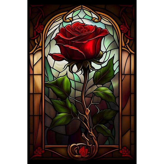 Aestalrcus Rose Diamond Painting Kits for Adults,Rose Diamond Art Kits for Adults,Rose Gem Art Kits for Adults for Gift Home Wall Decor 16x12inch