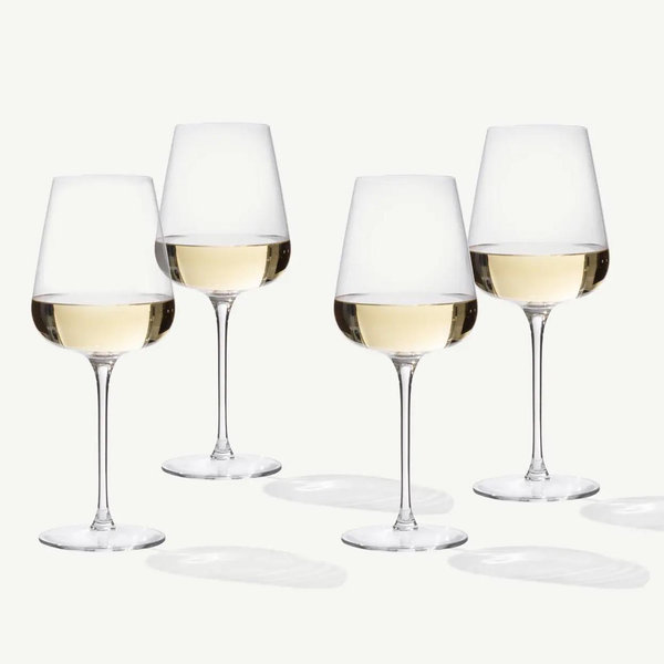 Crystal White Wine Glasses - Set of 4