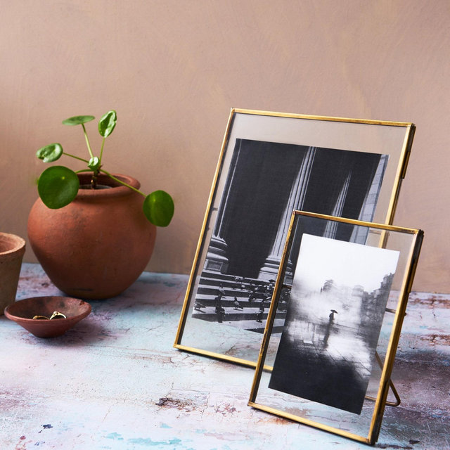 Pure Brass Photo Frame / Recycled Glass & Brass Portrait Photo Frames / Sizes - 4x6, 5x7, 8x10