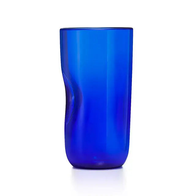 Set of 2 Thumbprint Tumbler in Cobalt Venetian Glass