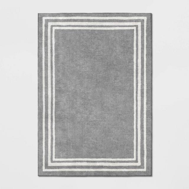 7'X10' Tetra Border Rug Gray/Ivory - Threshold™