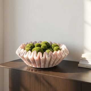 Round Marble Fluted Dish