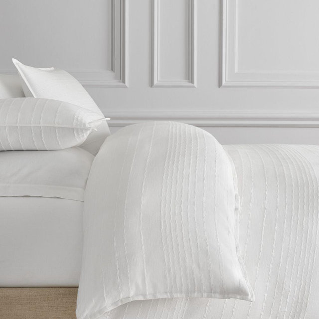 Reese Linen Cotton King/Cal. King Duvet, White