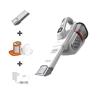 BLACK+DECKER dustbuster Handheld Vacuum, Cordless, AdvancedClean+, White (HHVK320J10)